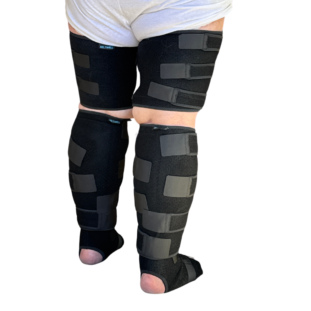 Beltwell® The Full Leg Compression Bundle (Foot, Calf, Thigh) + 8 FREE Bonuses | BLACK