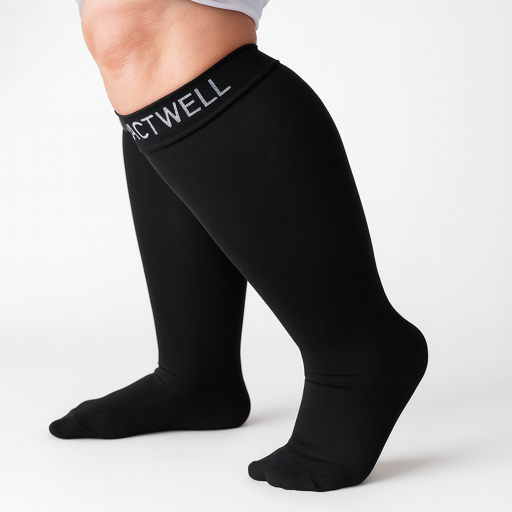 Beltwell® - Wide Calf, Anti-Slip & Anti-Roll Compression Socks - 20-30 mmhg