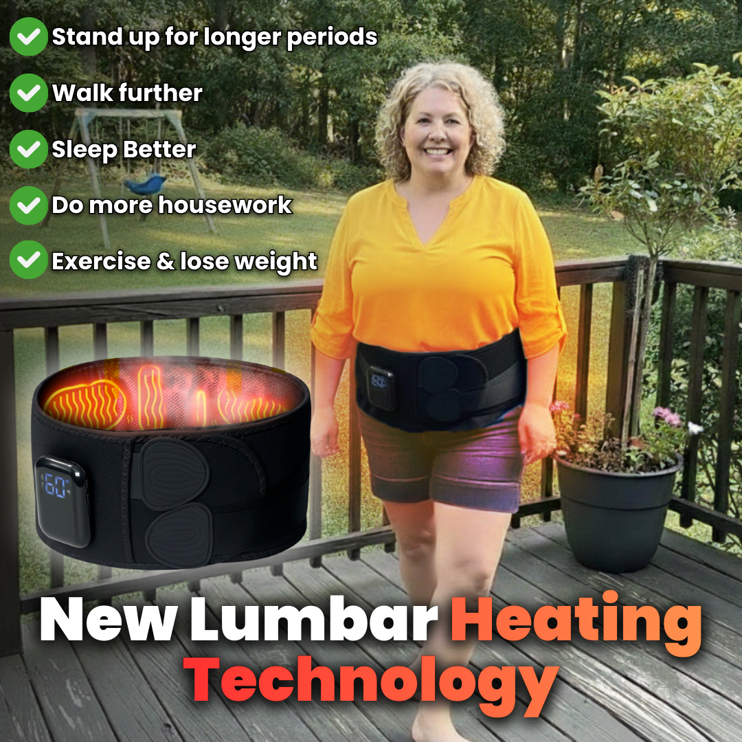 Lumboheat™ Heated Rechargeable & Cordless Lower Back Brace With Massage