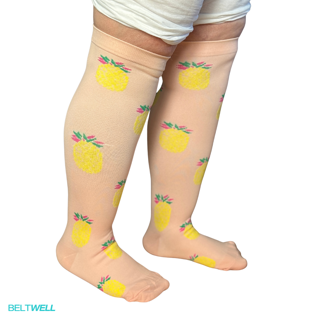 LymfoSocks™ The Wide-Calf Compression Socks | Circulation | Pain | Swelling | Cramps | 15-20 mmHg