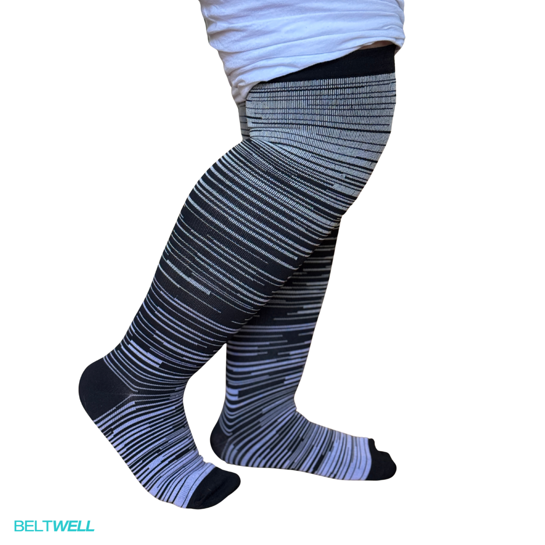 LymfoSocks™ The Wide-Calf Compression Socks | Circulation | Pain | Swelling | Cramps | 15-20 mmHg