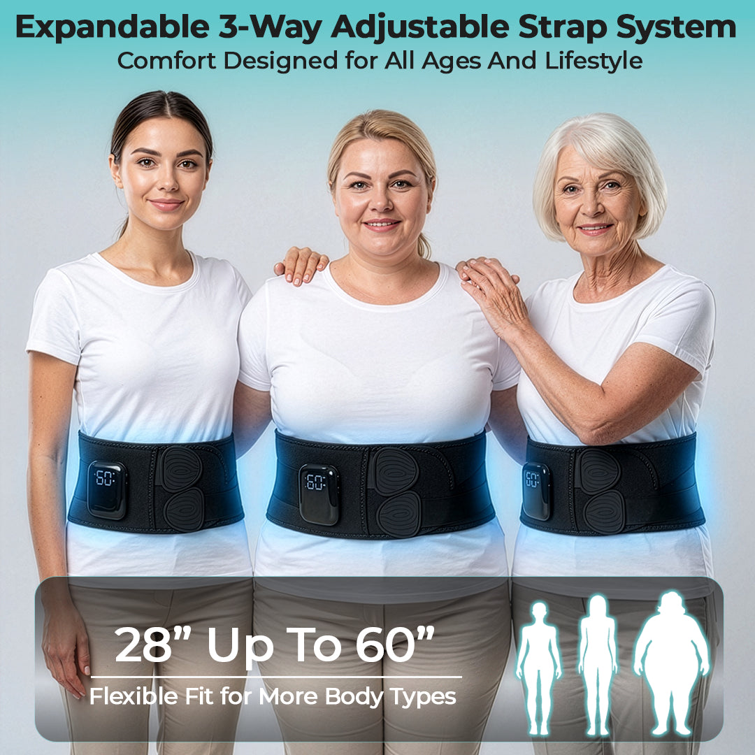 Lumboheat™ Heated Rechargeable & Cordless Lower Back Brace With Massage