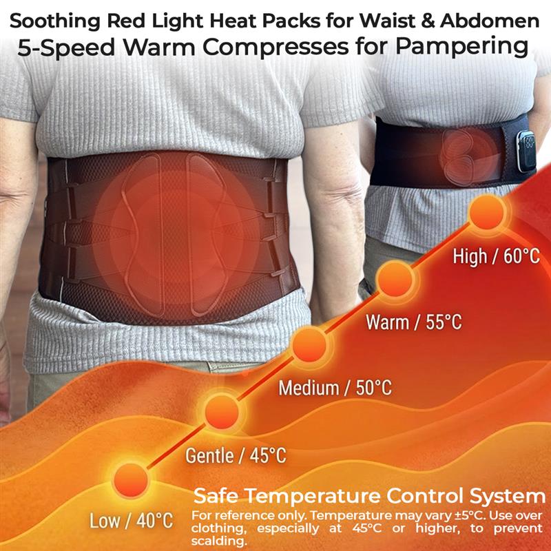 Lumboheat™ Heated Rechargeable & Cordless Lower Back Brace With Massage