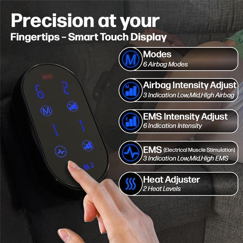 LymphoAir™ The New Air Compression Calf Wraps 2.0 | EMS, Heat, & Wireless & Rechargeable
