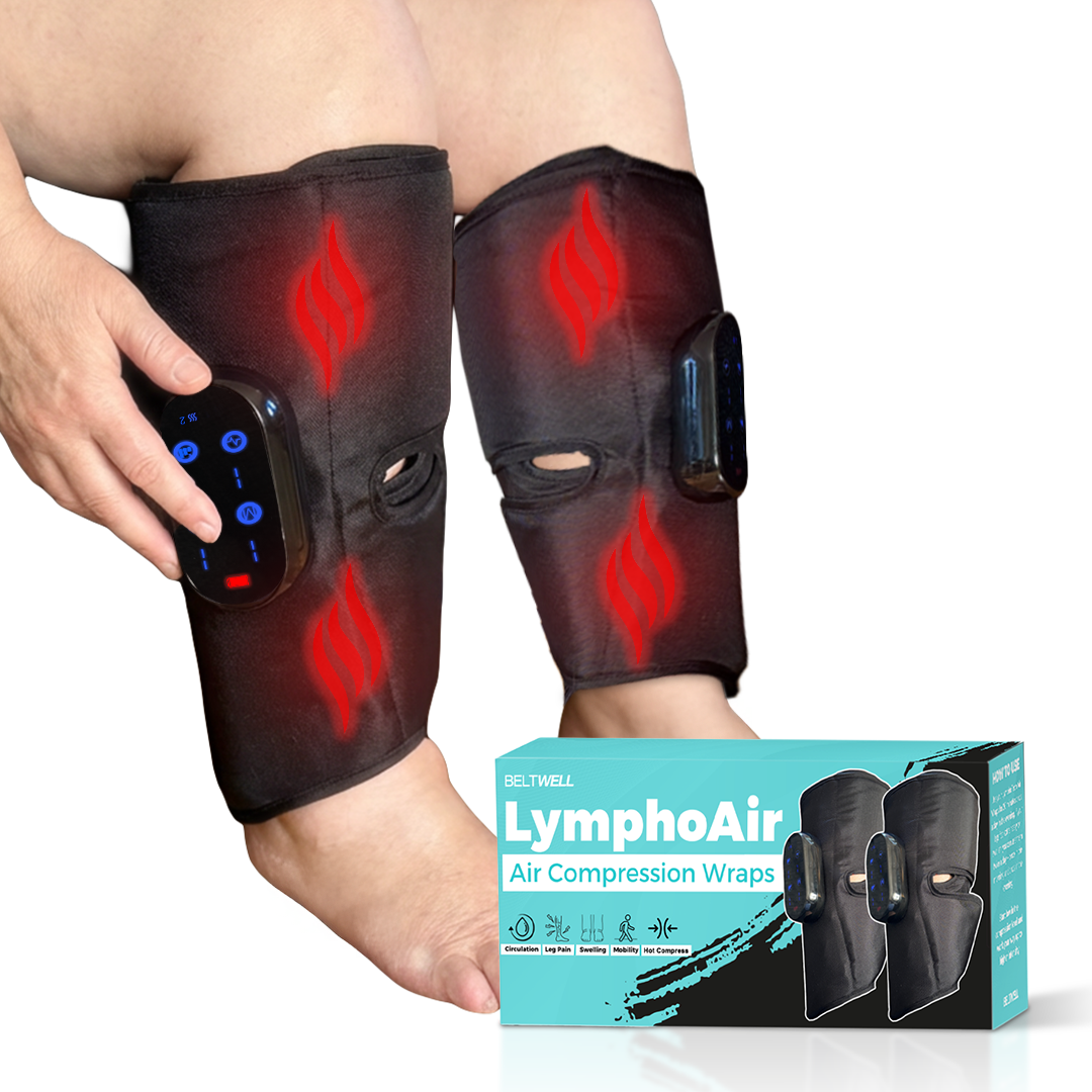LymphoAir™ The New Air Compression Calf Wraps 2.0 | EMS, Heat, & Wireless & Rechargeable