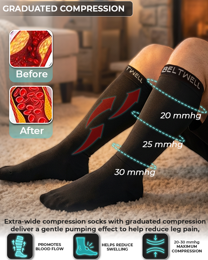 Beltwell® - Wide Compression Socks 20-30 mmhg