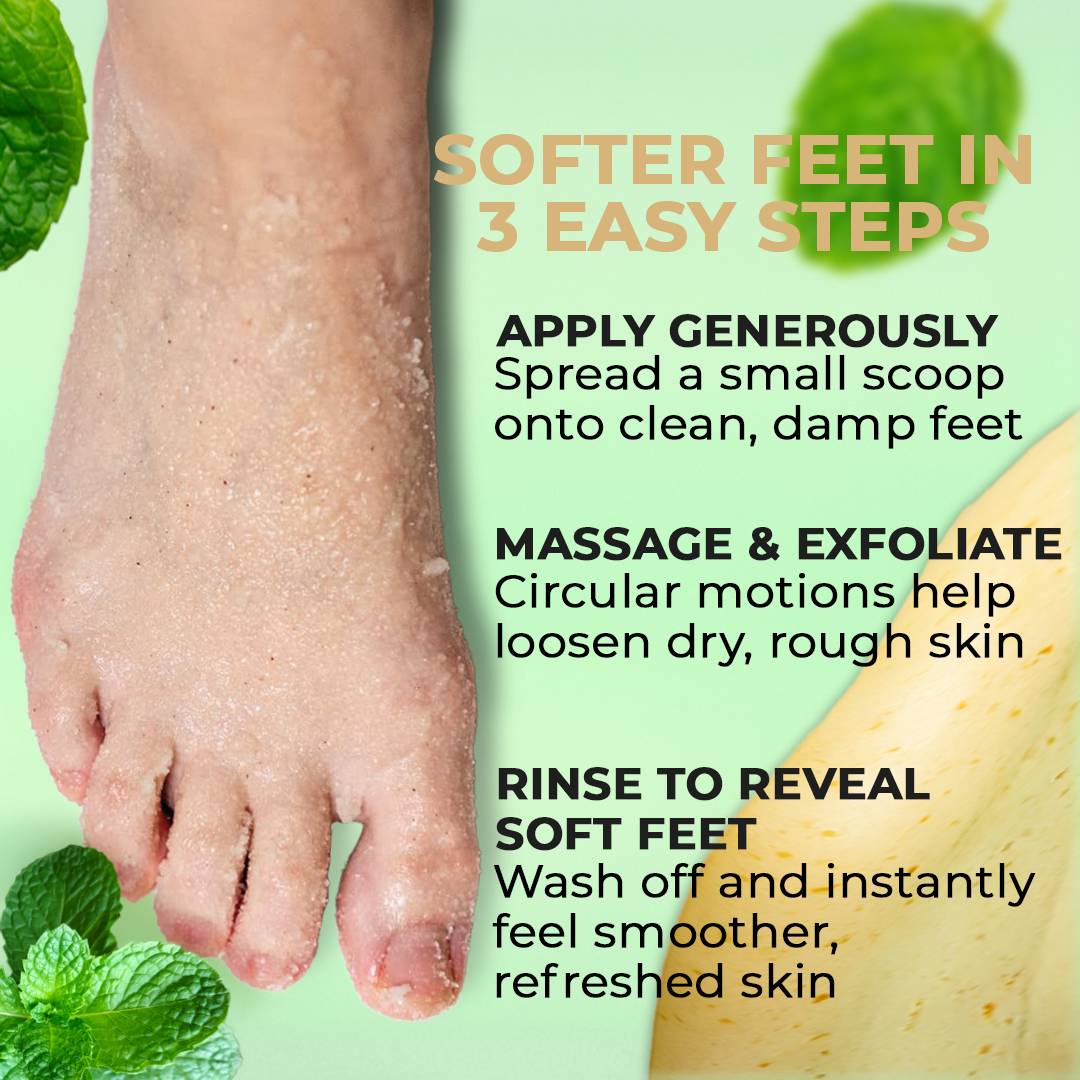 LymfoScrub™ Frosty Peppermint Foot Scrub For Sensitive, Itchy, Cracked, & Swollen Feet